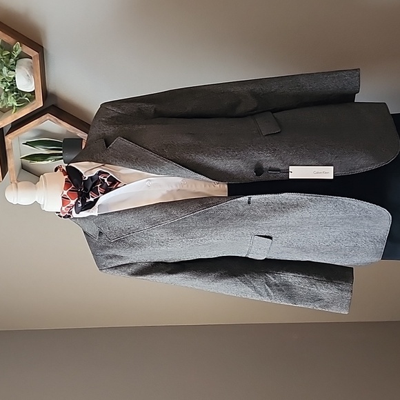 Calvin Klein Jackets & Blazers - Calvin Klein Herringbone One-Button Blazer - Size 14